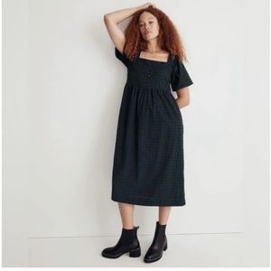 Madewell Corduroy Square-Neck Midi Dress in Windowpane 2XL NEW WITH TAGS!